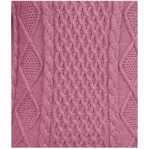 NEW Kersh Merino Wool Cable Knit Sweater | Pink - Picture 6 of 9